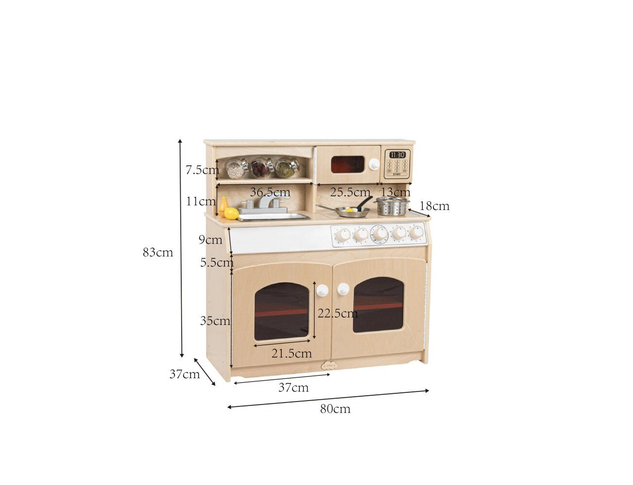 Jooyes Kids Wooden Play Kitchen 4-in-1 - Cosy Abode