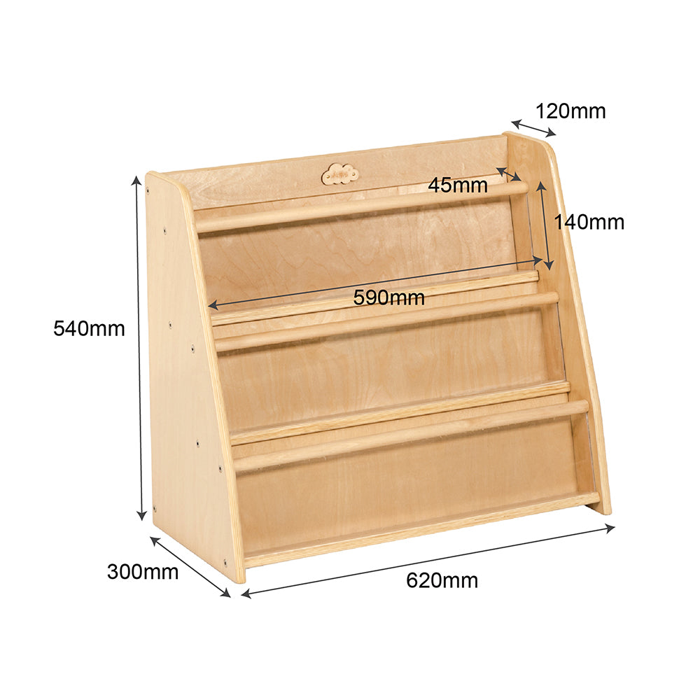 Jooyes Single Side Toddler Bookcase With Transparent Acrylic Board - Cosy Abode