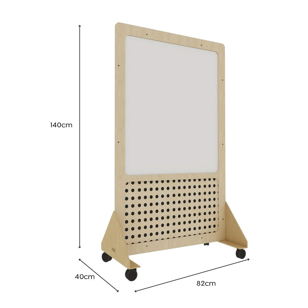 Jooyes Magnetic Mobile Discover Whiteboard with Pegboard - H140cm - Cosy Abode