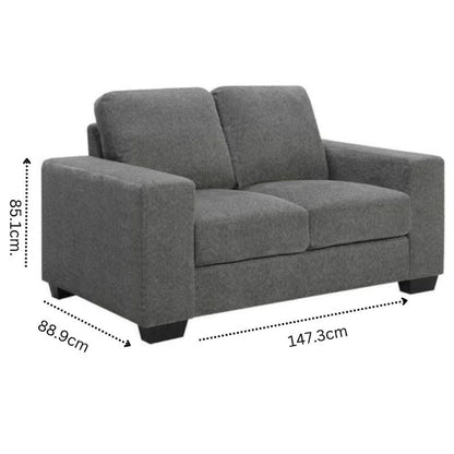 Brooks 2 Seater Fabric Sofa Elephant Grey - Cosy Abode