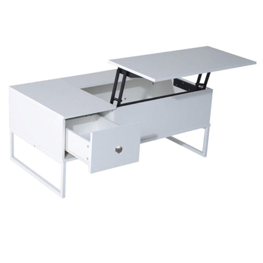 Lift Up White Coffee Table With Storage - Cosy Abode