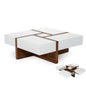 Willow Walnut White And Brown Criss Cross Coffee Table - Cosy Abode
