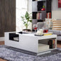 Modern Storage Coffee Table in White and Black 120CM - Cosy Abode