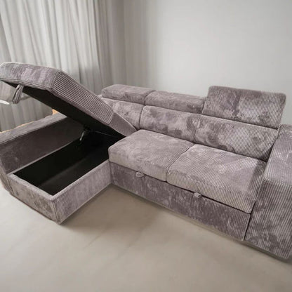 Comfort Sleeper: Stylish Fabric Sofa Bed for Cozy Living Dark Grey - Left - Cosy Abode