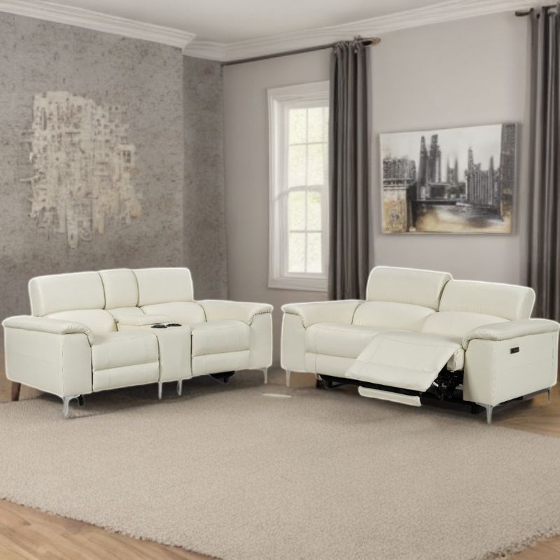 Luna Dual Electric Sofa with Adjustable headrest 2 Seaters Set - Cosy Abode