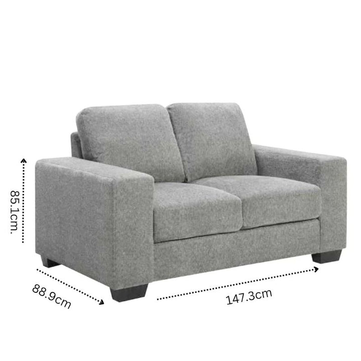 Morgan 2 Seater Fabric Sofa Light Grey - Cosy Abode