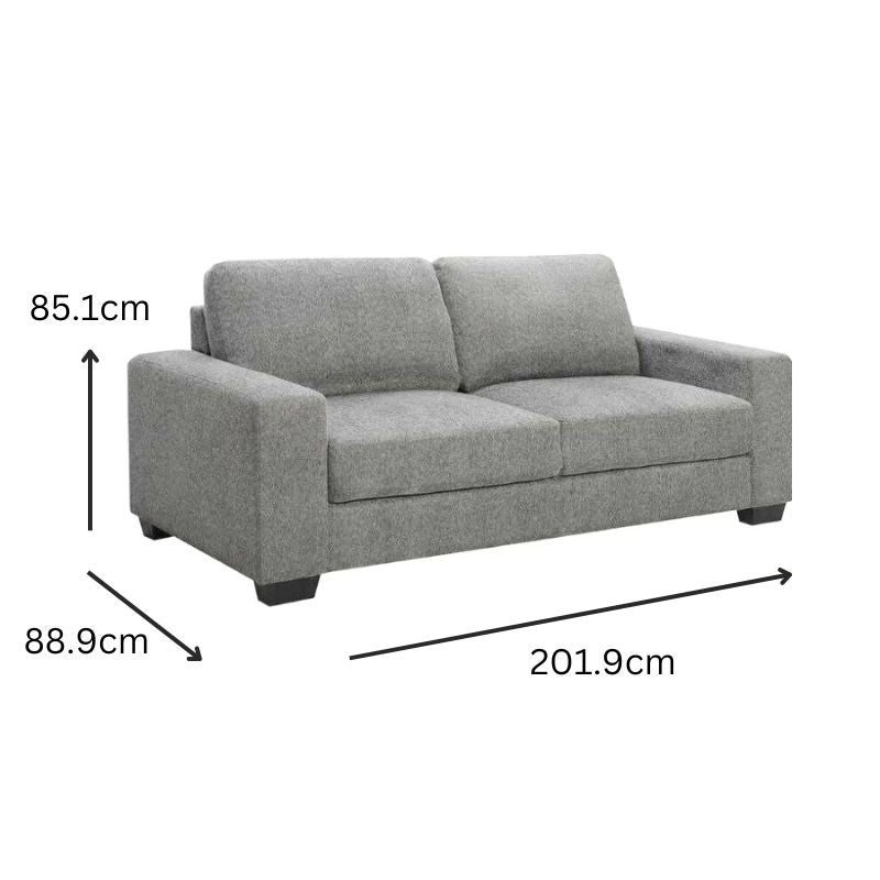 Morgan 3 Seater Fabric Sofa Light Grey - Cosy Abode