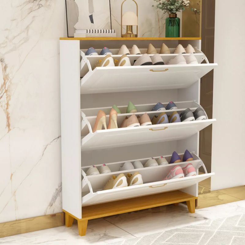 Shoe Storage Cabinet with Adjustable Shelves, Slim Narrow Shoe Storage Cabinet - Cosy Abode