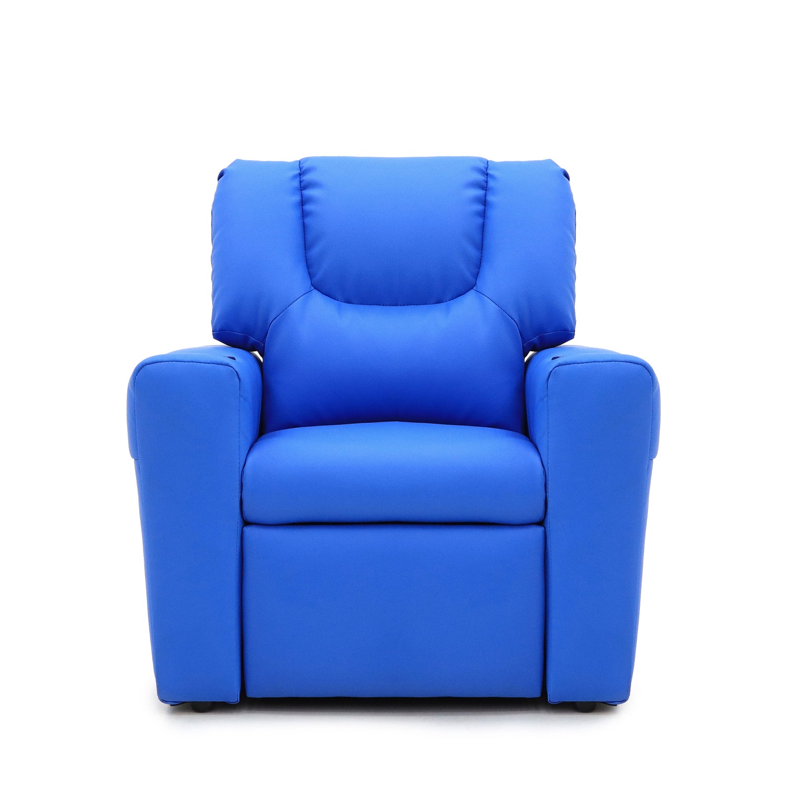 Blue Kids push back recliner chair with cup holder - Cosy Abode