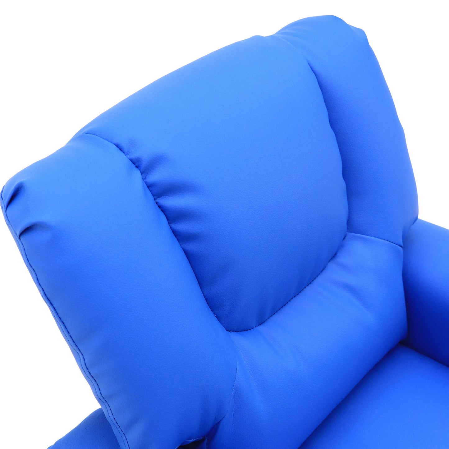Blue Kids push back recliner chair with cup holder - Cosy Abode