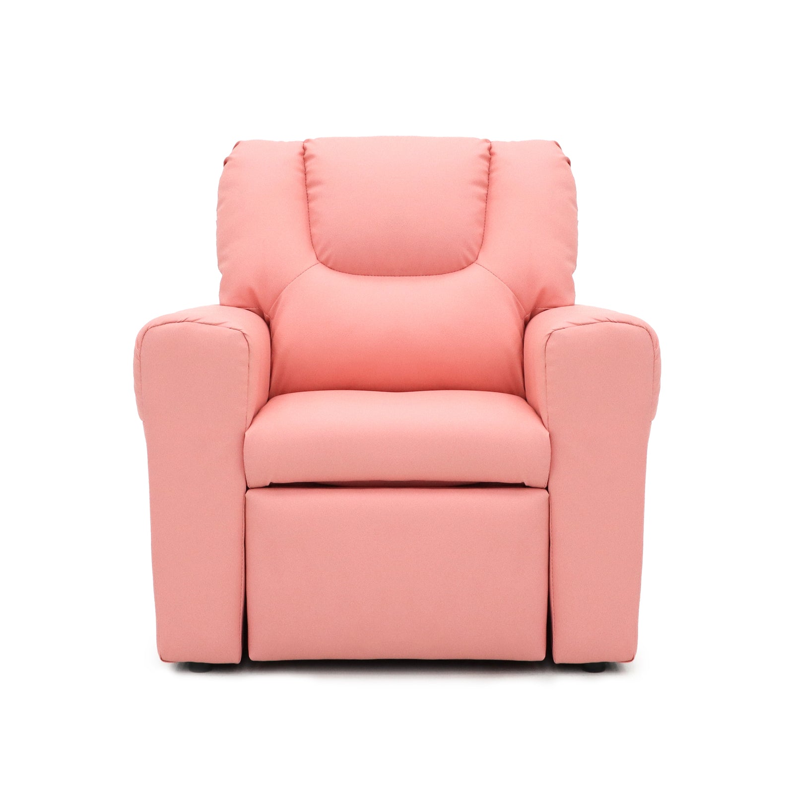 Pink Kids push back recliner chair with cup holder - Cosy Abode