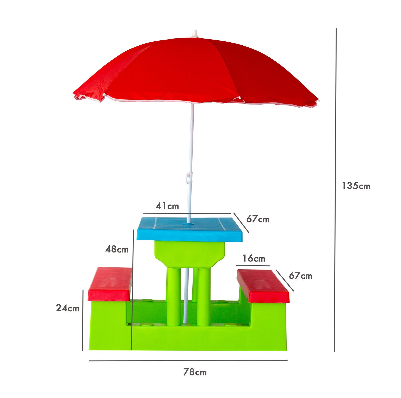 Durable Kids Picnic Table Set with Umbrella - Cosy Abode