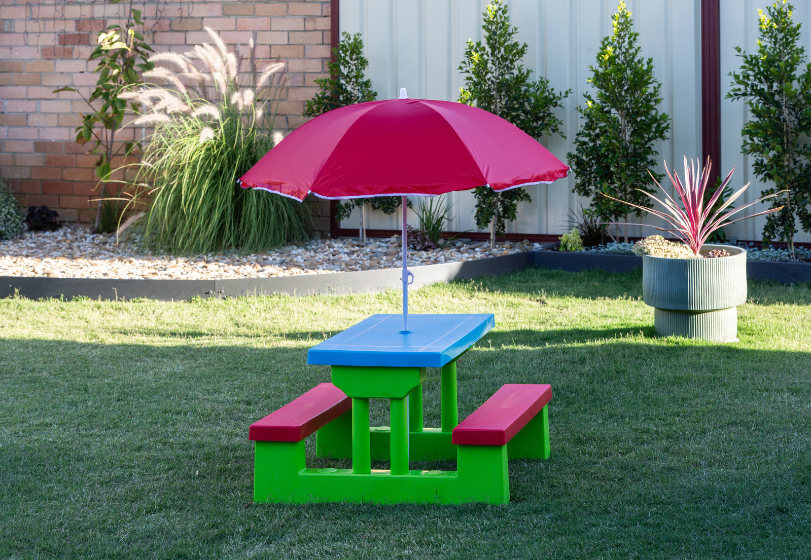 Durable Kids Picnic Table Set with Umbrella - Cosy Abode