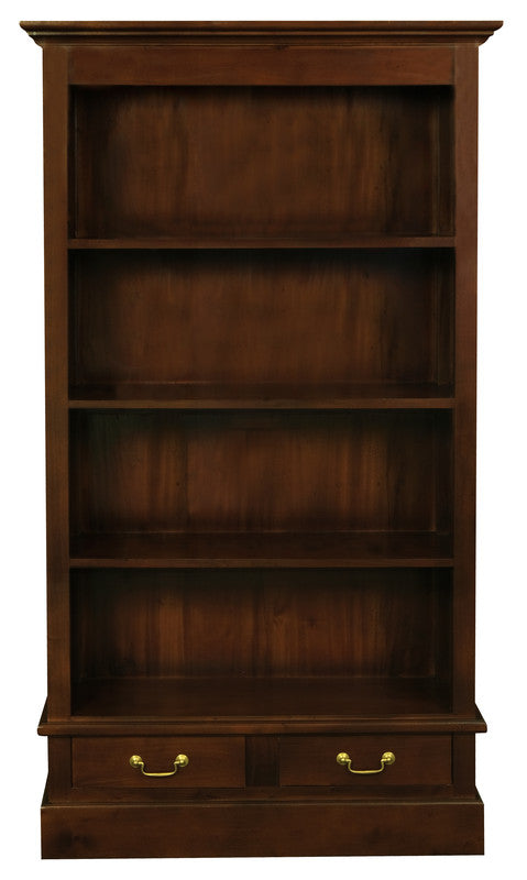 Tasmania 2 Drawer Bookcase (Mahogany) - Cosy Abode