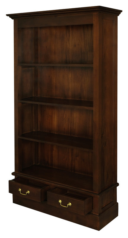 Tasmania 2 Drawer Bookcase (Mahogany) - Cosy Abode