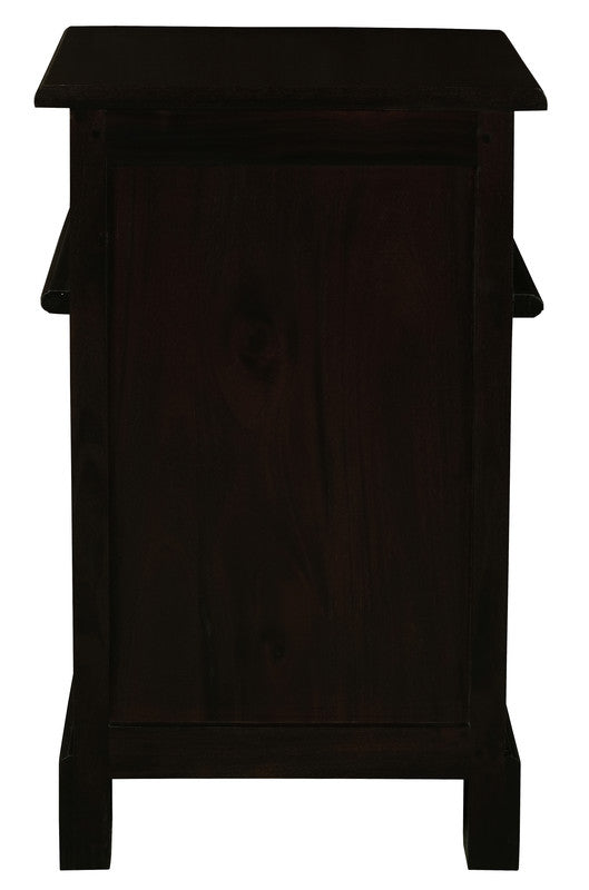 Tasmania 1 Solid Door 1 Drawer Bedside (Chocolate) - Cosy Abode