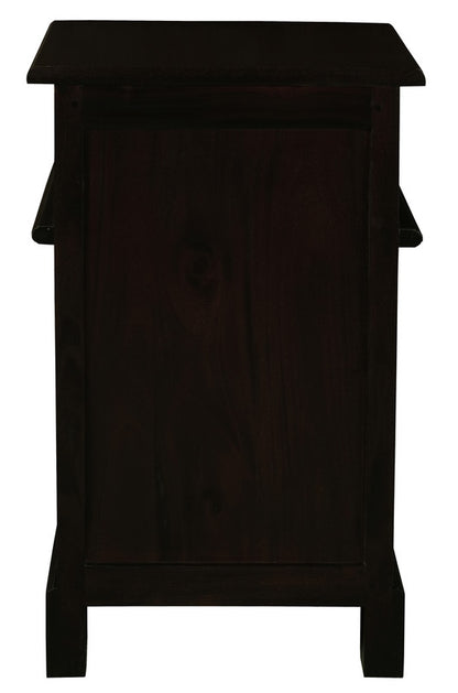 Tasmania 1 Solid Door 1 Drawer Bedside (Chocolate) - Cosy Abode