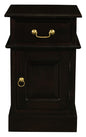 Tasmania 1 Solid Door 1 Drawer Bedside (Chocolate) - Cosy Abode