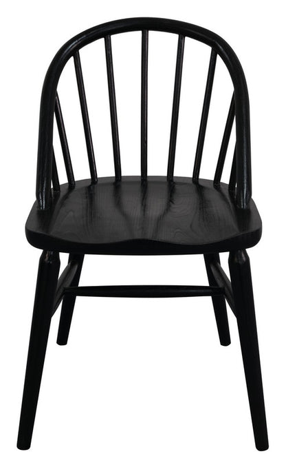 Vera Solid Oak Dining Chair - Set of 2 (Black) - Cosy Abode