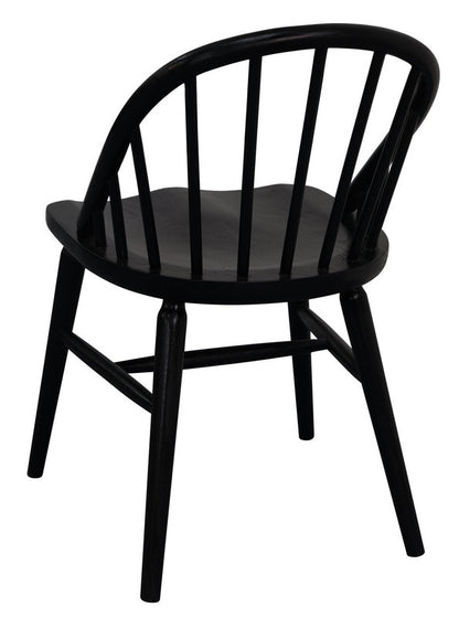 Vera Solid Oak Dining Chair - Set of 2 (Black) - Cosy Abode