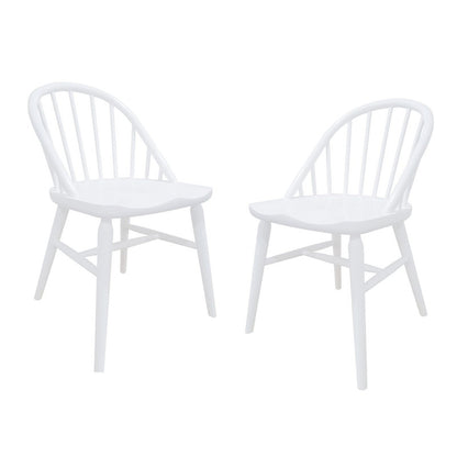 Vera Solid Oak Dining Chair - Set of 2 (White) - Cosy Abode