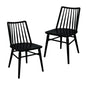 Riviera Solid Oak Dining Chair - Set of 2 (Black) - Cosy Abode