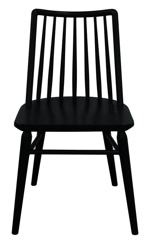 Riviera Solid Oak Dining Chair - Set of 2 (Black) - Cosy Abode