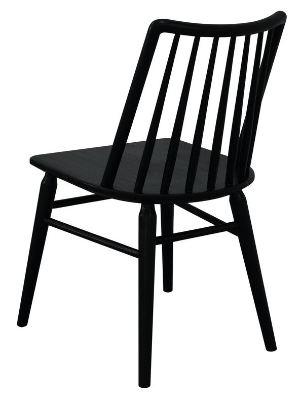 Riviera Solid Oak Dining Chair - Set of 2 (Black) - Cosy Abode