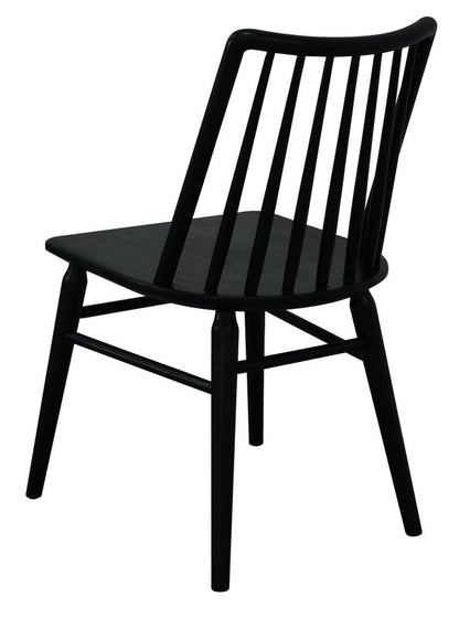 Riviera Solid Oak Dining Chair - Set of 2 (Black) - Cosy Abode