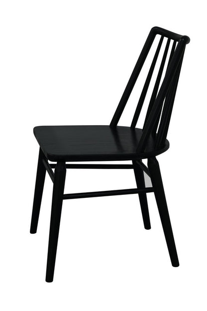 Riviera Solid Oak Dining Chair - Set of 2 (Black) - Cosy Abode