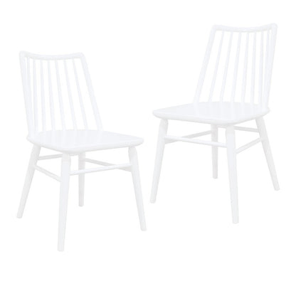 Riviera Solid Oak Dining Chair - Set of 2 (White) - Cosy Abode