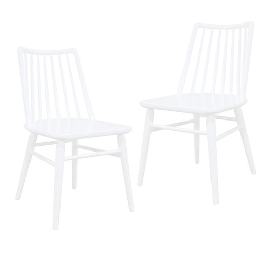 Riviera Solid Oak Dining Chair - Set of 2 (White) - Cosy Abode