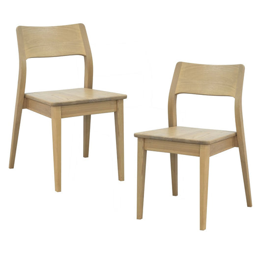 Providence Solid Oak Dining Chair - Set of 2 (Natural) - Cosy Abode