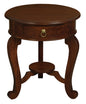 Round Cabriole Leg 1 Drawer Lamp Table (Mahogany) - Cosy Abode