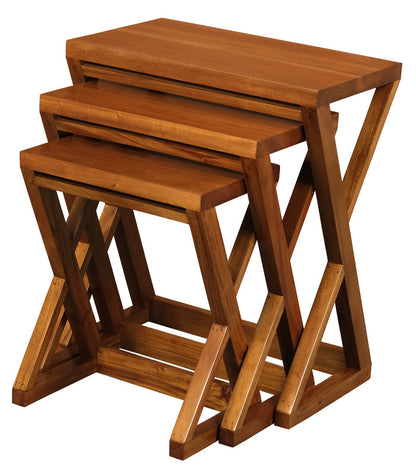 Manhattan Nest of Tables - Set of 3 (Light Pecan) - Cosy Abode