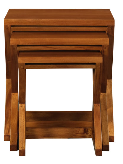 Manhattan Nest of Tables - Set of 3 (Light Pecan) - Cosy Abode