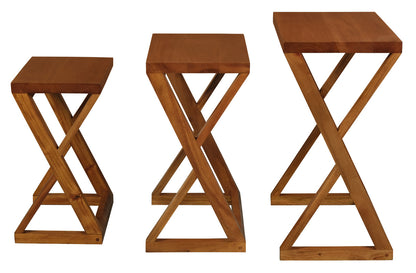 Manhattan Nest of Tables - Set of 3 (Light Pecan) - Cosy Abode