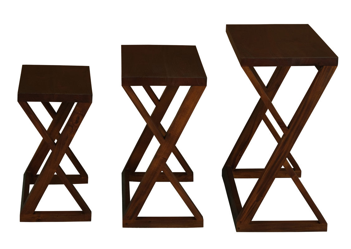Manhattan Nest of Tables - Set of 3 (Mahogany) - Cosy Abode