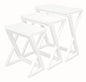 Manhattan Solid Mahogany Timber Nest of Tables - Set of 3 (White) - Cosy Abode