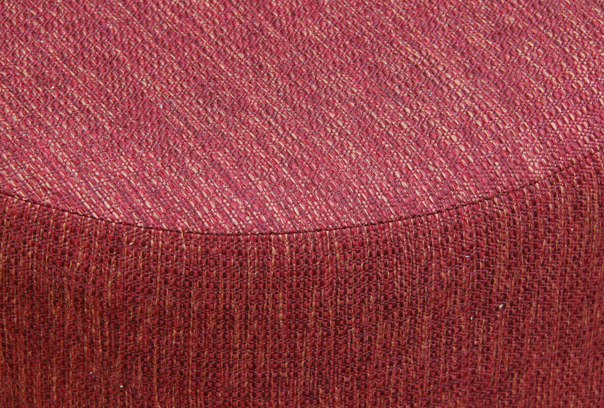 Manhattan Round Ottoman (Cherry Red) - Cosy Abode