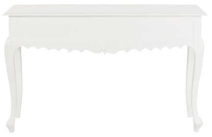 Seine 2 Drawer Carved Sofa Table (White) - Cosy Abode