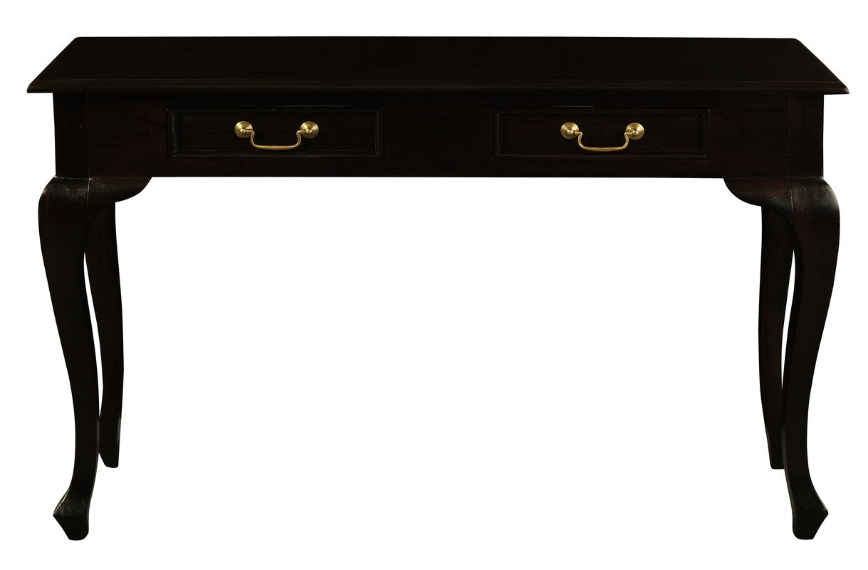 Queen Ann 2 Drawer Sofa Table (Chocolate) - Cosy Abode