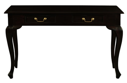 Queen Ann 2 Drawer Sofa Table (Chocolate) - Cosy Abode