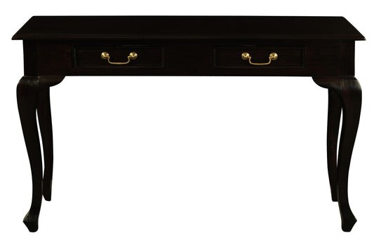 Queen Ann 2 Drawer Sofa Table (Chocolate) - Cosy Abode