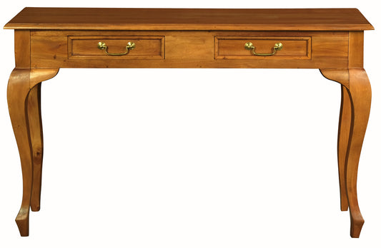 Queen Ann 2 Drawer Sofa Table (Light Pecan) - Cosy Abode