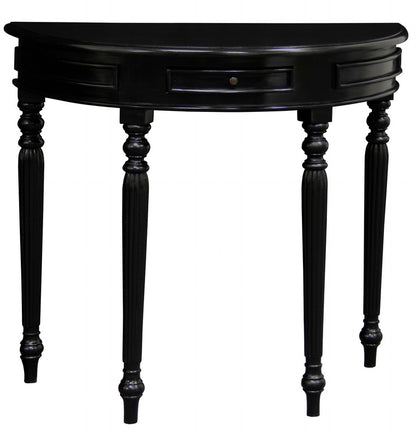 Huntley Turn Leg Half Round Sofa Table  (Black) - Cosy Abode