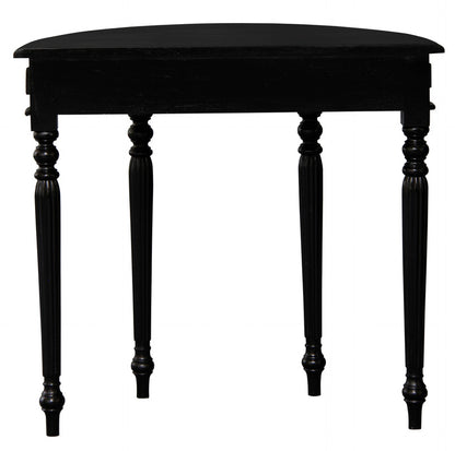Huntley Turn Leg Half Round Sofa Table  (Black) - Cosy Abode