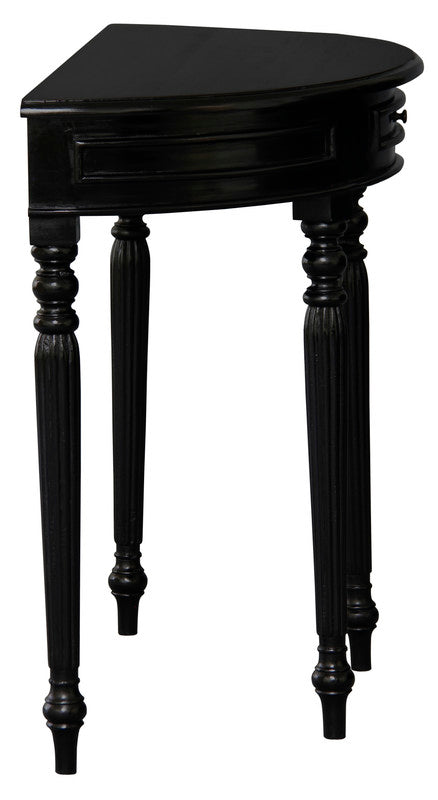 Huntley Turn Leg Half Round Sofa Table  (Black) - Cosy Abode