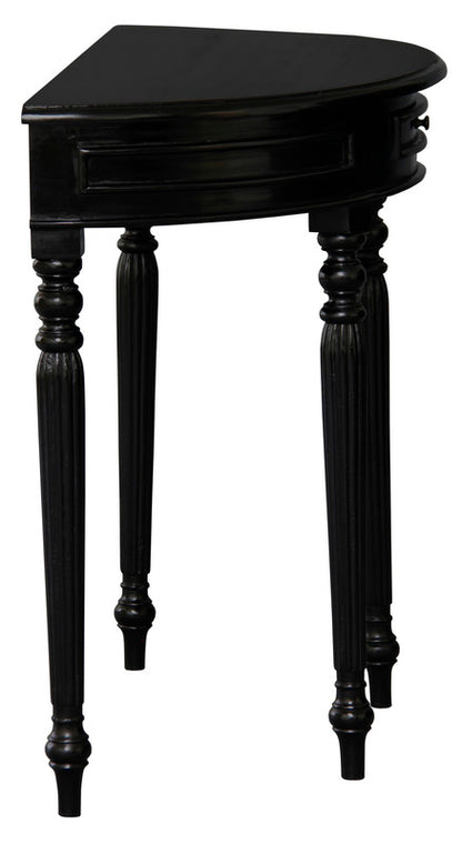 Huntley Turn Leg Half Round Sofa Table  (Black) - Cosy Abode