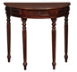 Huntley Turn Leg Half Round Sofa Table (Mahogany) - Cosy Abode